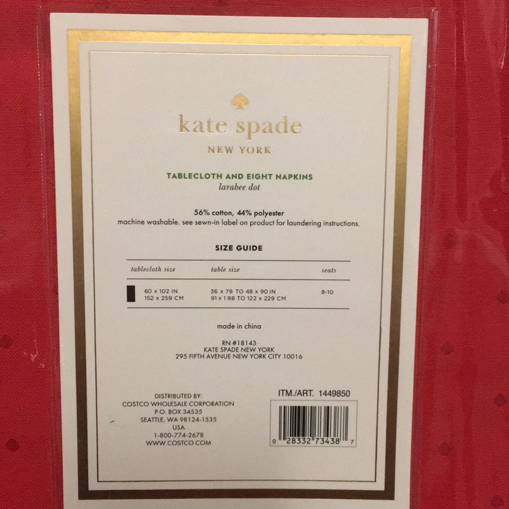 NWT Kate spade nine piece table cloth set - Picture 4 of 4